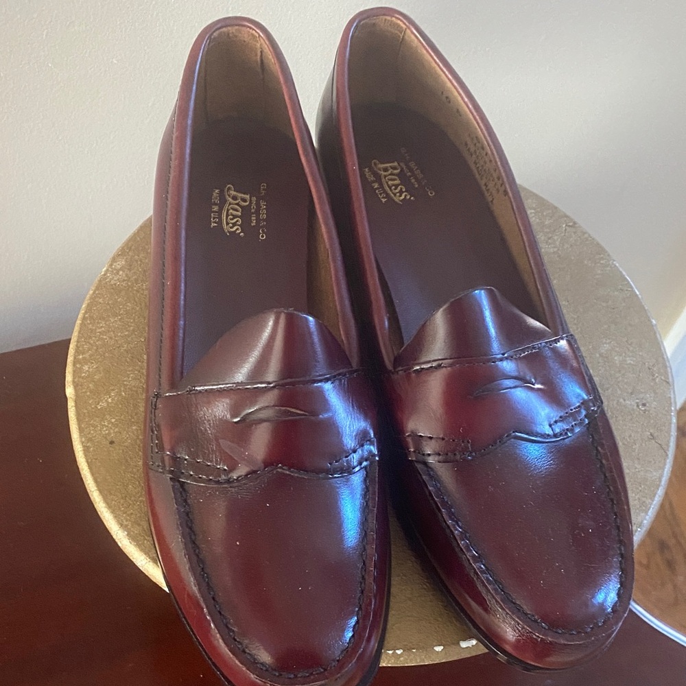 Bass Maroon Leather Loafers